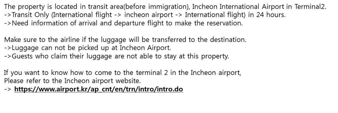 Terminal 2 Transit Hotel Incheon Airport Exterior foto